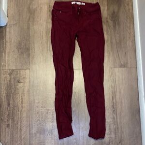 Burgundy Skinny Pants